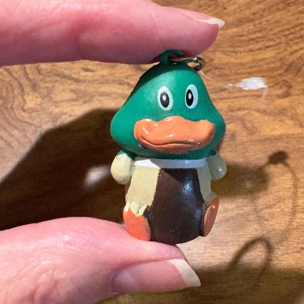 Mallard Duck Figurine Keychain Bird Animal Bag Charm Accessory Backpack PVC